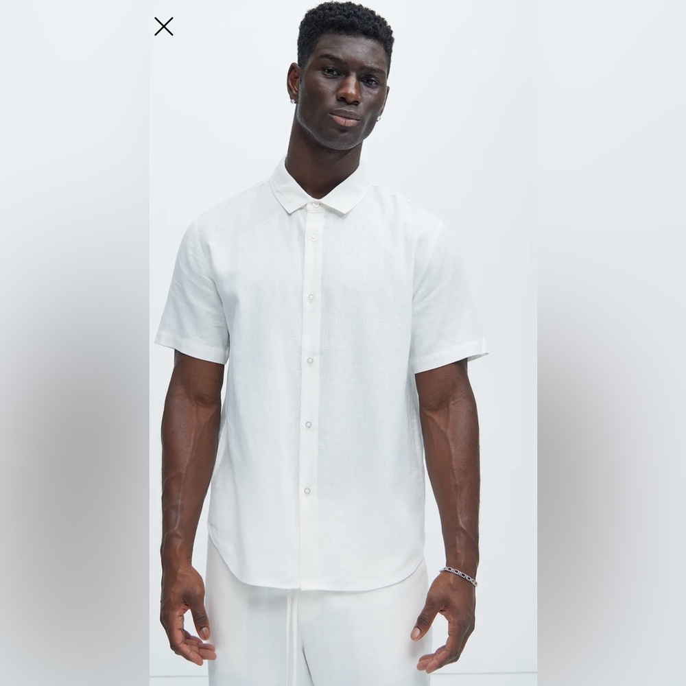 Fashion Nova White Casual Button Down Shirt